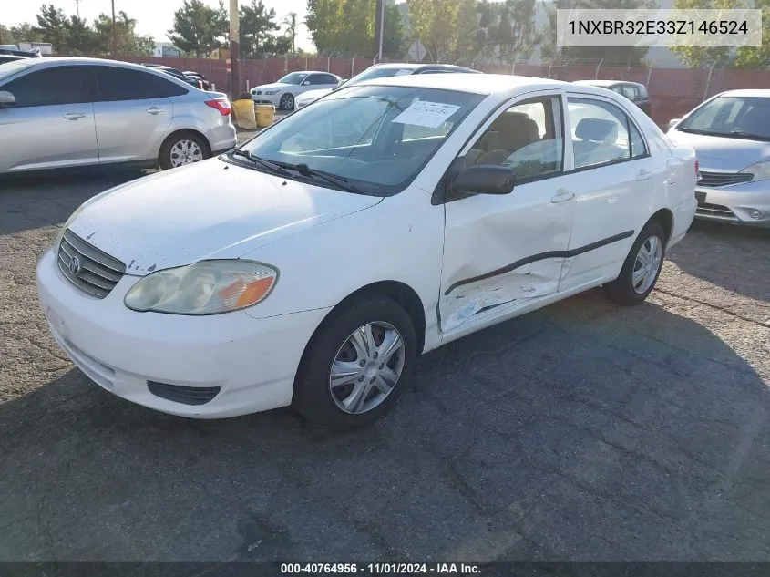 2003 Toyota Corolla Ce VIN: 1NXBR32E33Z146524 Lot: 40764956