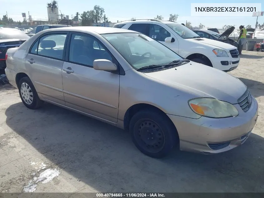 2003 Toyota Corolla Le VIN: 1NXBR32EX3Z161201 Lot: 40794665