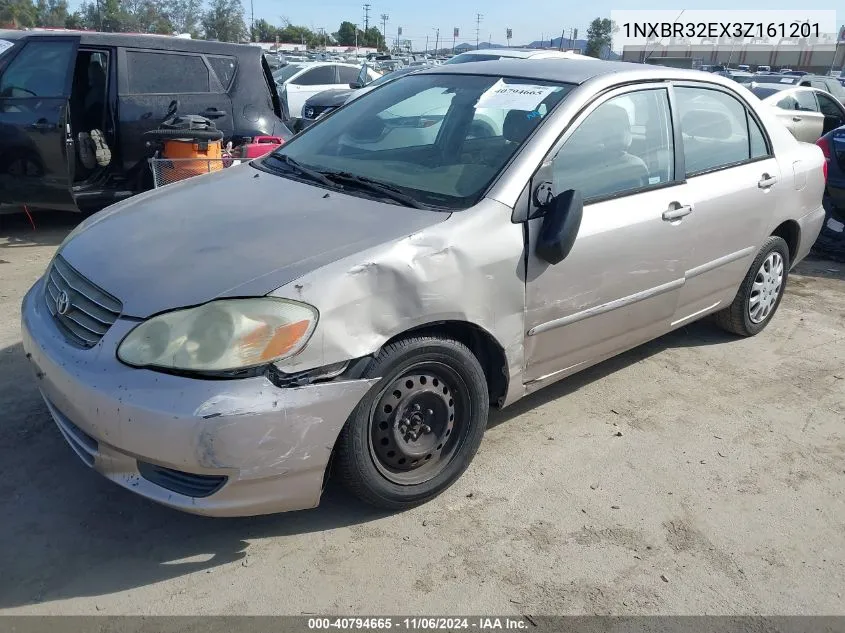 2003 Toyota Corolla Le VIN: 1NXBR32EX3Z161201 Lot: 40794665