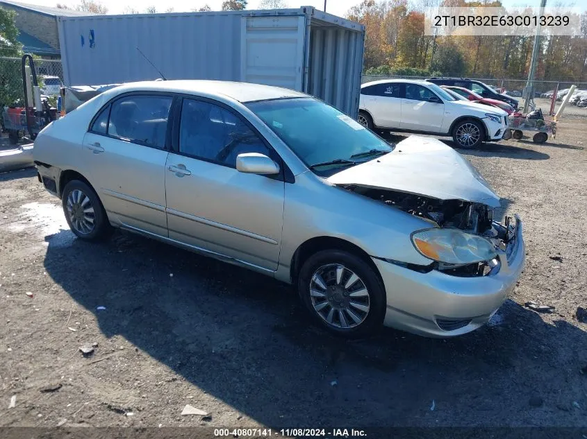 2003 Toyota Corolla Le VIN: 2T1BR32E63C013239 Lot: 40807141