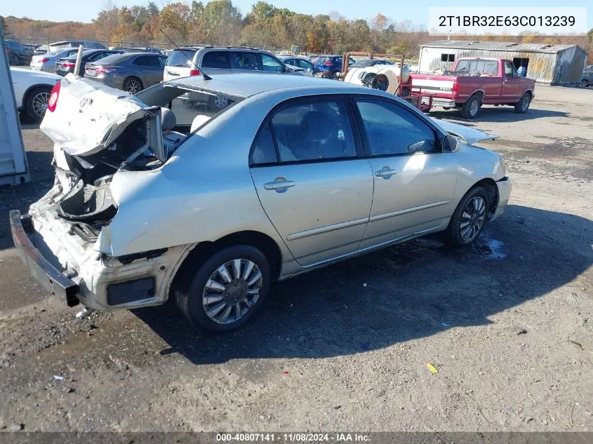 2003 Toyota Corolla Le VIN: 2T1BR32E63C013239 Lot: 40807141