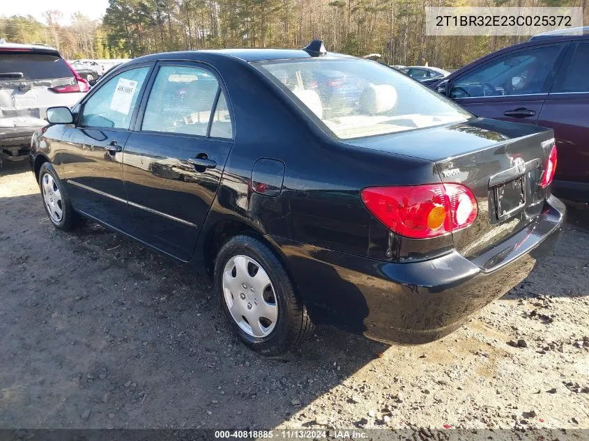 2003 Toyota Corolla Le VIN: 2T1BR32E23C025372 Lot: 40818885