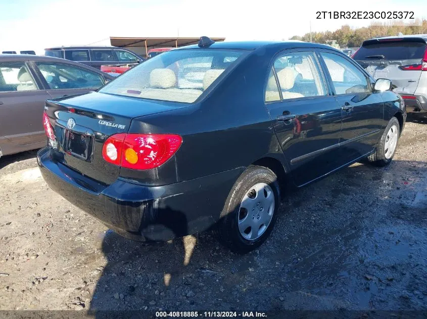 2003 Toyota Corolla Le VIN: 2T1BR32E23C025372 Lot: 40818885