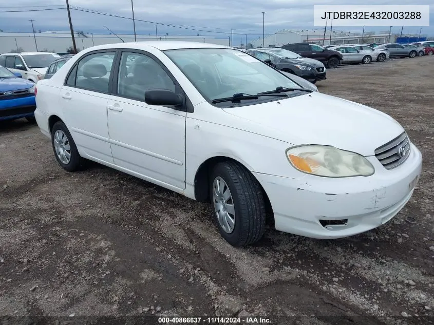 JTDBR32E432003288 2003 Toyota Corolla Le