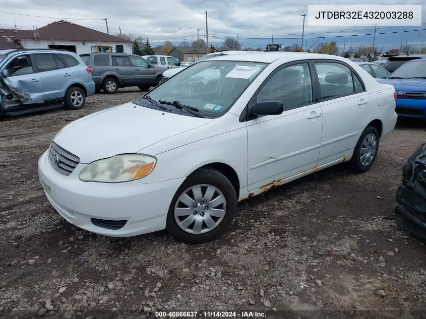 JTDBR32E432003288 2003 Toyota Corolla Le