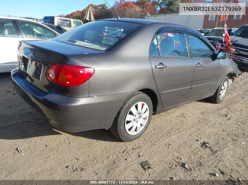 2003 Toyota Corolla Le VIN: 1NXBR32E63Z179369 Lot: 40867773