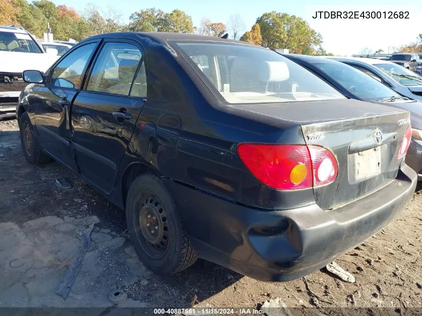 2003 Toyota Corolla Ce VIN: JTDBR32E430012682 Lot: 40887581