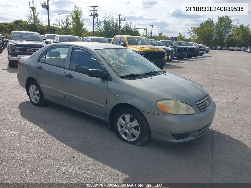 2004 Toyota Corolla VIN: 2T1BR32E24C839538 Lot: 12089176