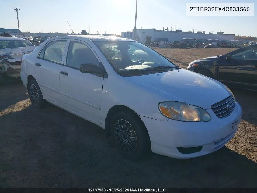 2004 Toyota Corolla Ce/Le/Sport VIN: 2T1BR32EX4C833566 Lot: 12137983