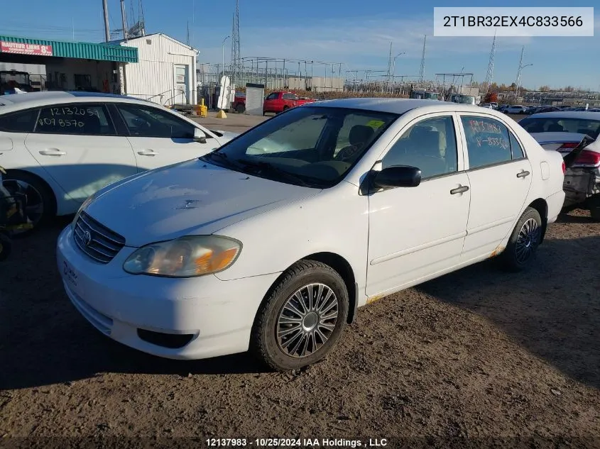 2004 Toyota Corolla Ce/Le/Sport VIN: 2T1BR32EX4C833566 Lot: 12137983