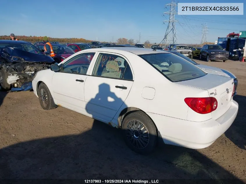 2004 Toyota Corolla Ce/Le/Sport VIN: 2T1BR32EX4C833566 Lot: 12137983