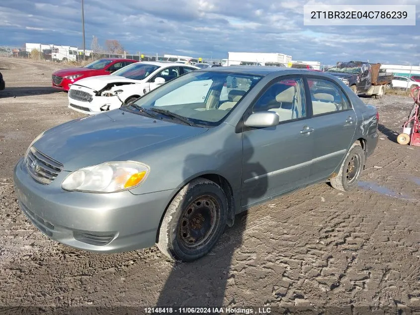 2004 Toyota Corolla VIN: 2T1BR32E04C786239 Lot: 12148418