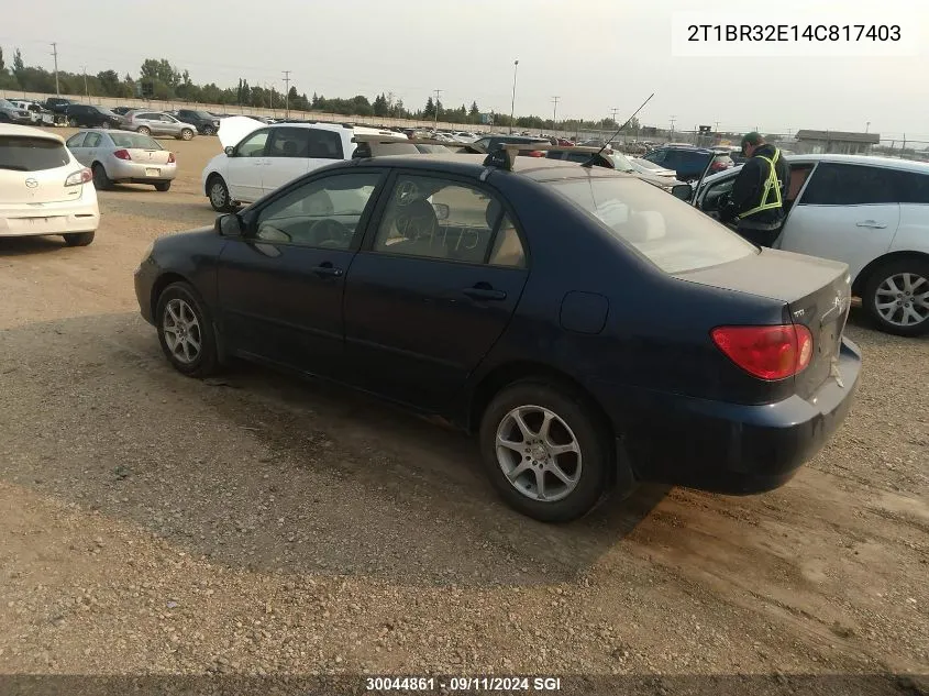 2004 Toyota Corolla Ce/Le/S VIN: 2T1BR32E14C817403 Lot: 30044861