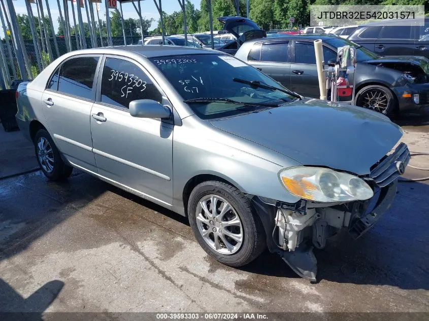 2004 Toyota Corolla Le VIN: JTDBR32E542031571 Lot: 39593303