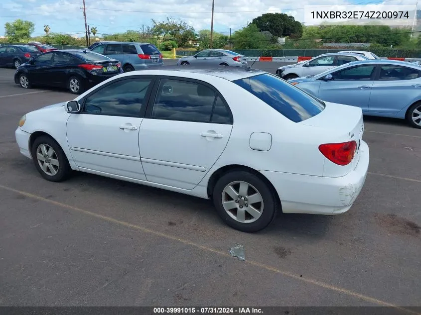 2004 Toyota Corolla Ce/Le/S VIN: 1NXBR32E74Z200974 Lot: 39991015