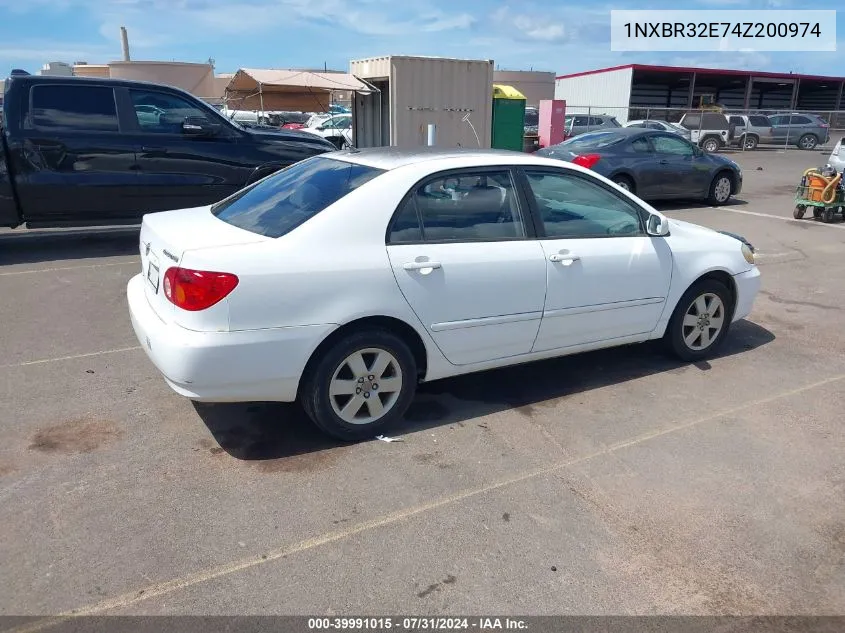 2004 Toyota Corolla Ce/Le/S VIN: 1NXBR32E74Z200974 Lot: 39991015