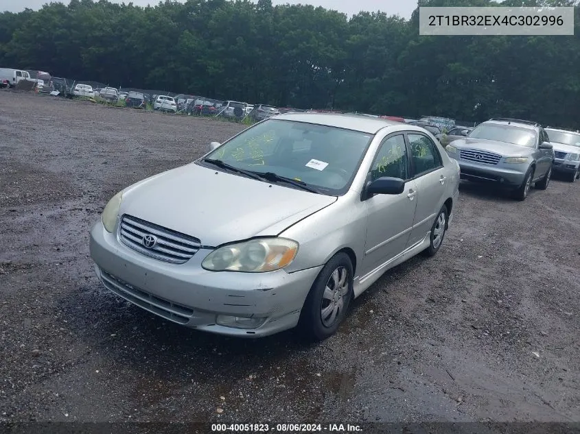 2004 Toyota Corolla S VIN: 2T1BR32EX4C302996 Lot: 40051823