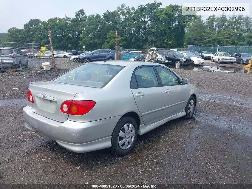 2004 Toyota Corolla S VIN: 2T1BR32EX4C302996 Lot: 40051823