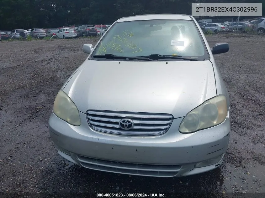 2004 Toyota Corolla S VIN: 2T1BR32EX4C302996 Lot: 40051823