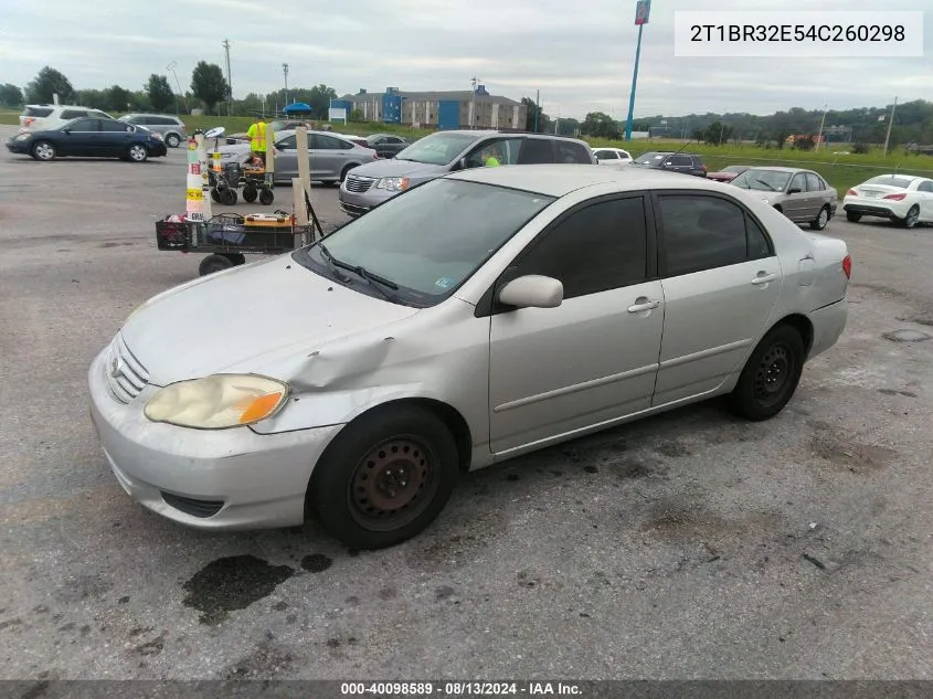 2004 Toyota Corolla Le VIN: 2T1BR32E54C260298 Lot: 40098589