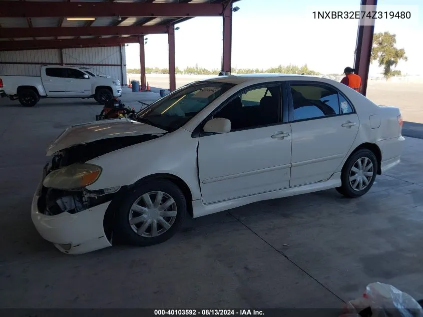 2004 Toyota Corolla S VIN: 1NXBR32E74Z319480 Lot: 40103592