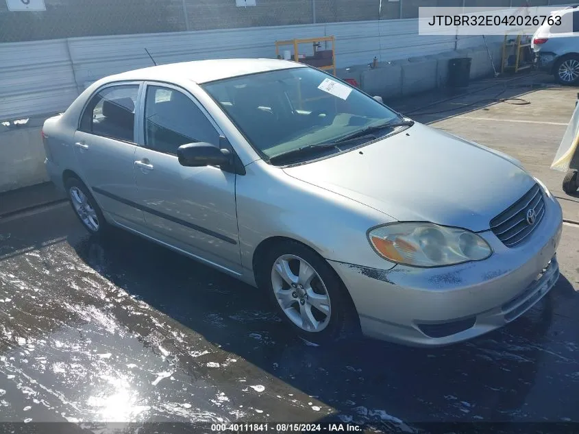 2004 Toyota Corolla Ce VIN: JTDBR32E042026763 Lot: 40111841