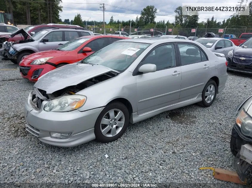 2004 Toyota Corolla S VIN: 1NXBR38E44Z321923 Lot: 40159901