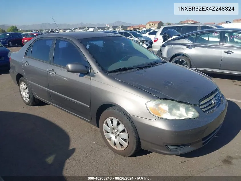 2004 Toyota Corolla Le VIN: 1NXBR32EX4Z248324 Lot: 40203243