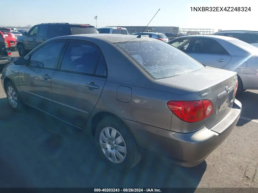 2004 Toyota Corolla Le VIN: 1NXBR32EX4Z248324 Lot: 40203243