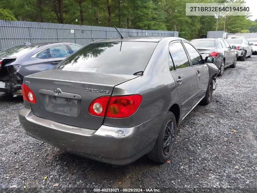 2T1BR32E64C194540 2004 Toyota Corolla Le