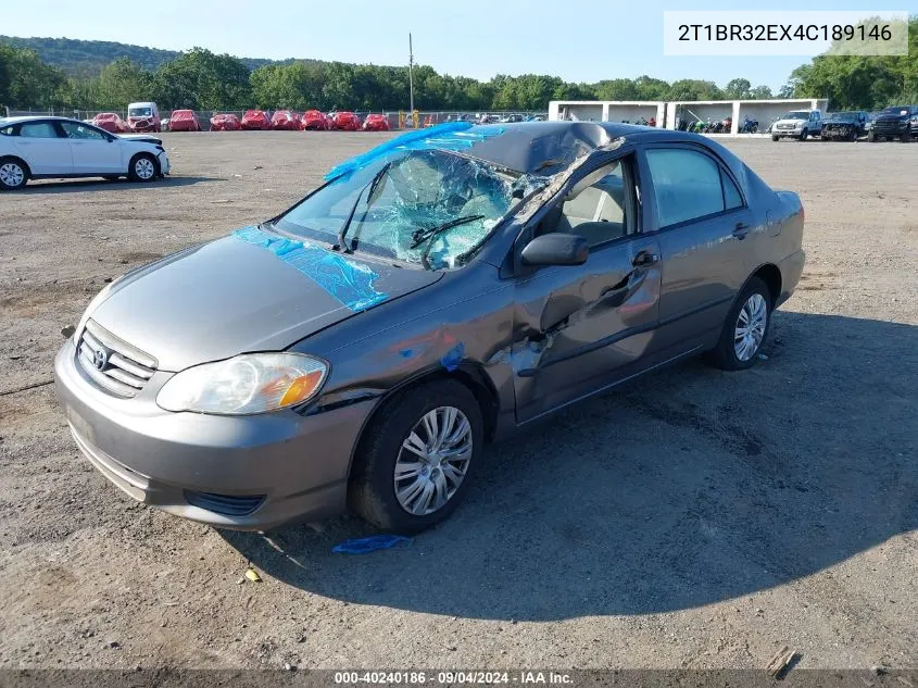 2004 Toyota Corolla Ce/Le/S VIN: 2T1BR32EX4C189146 Lot: 40240186