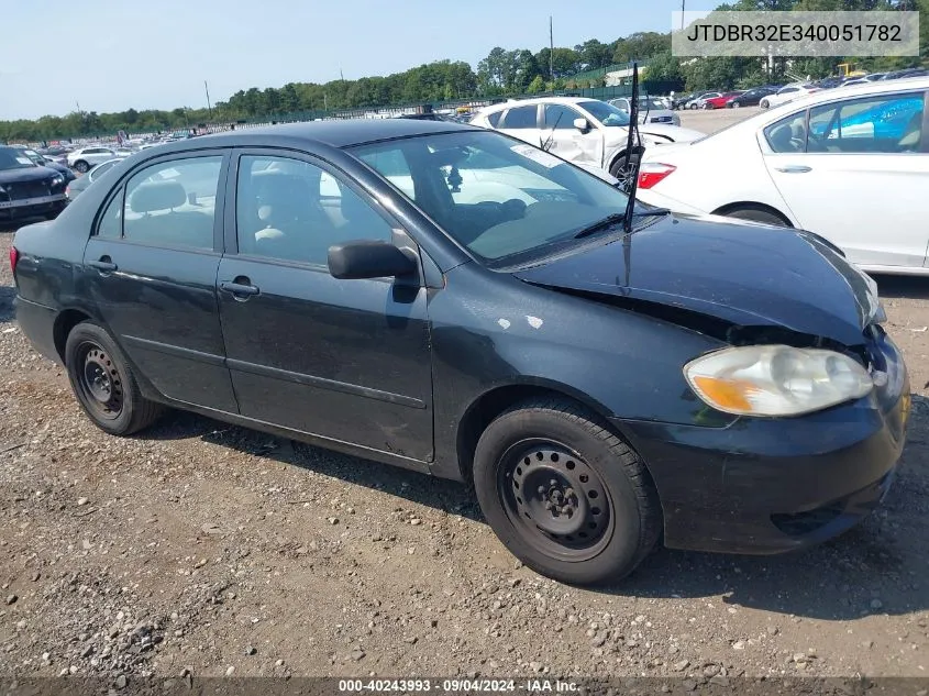 2004 Toyota Corolla Le VIN: JTDBR32E340051782 Lot: 40243993