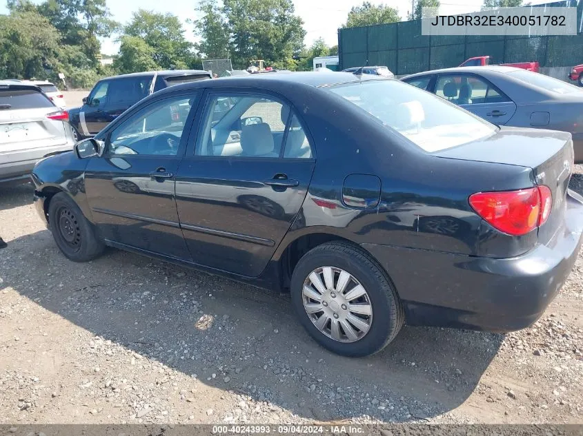 2004 Toyota Corolla Le VIN: JTDBR32E340051782 Lot: 40243993