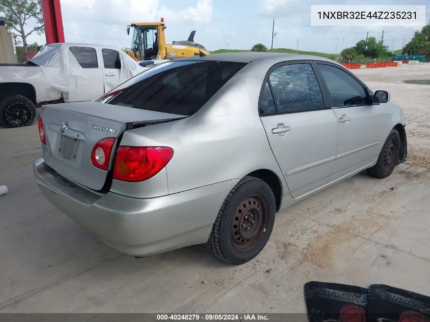 2004 Toyota Corolla Le VIN: 1NXBR32E44Z235231 Lot: 40248279