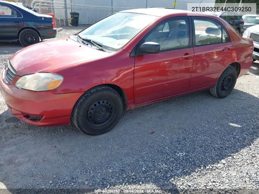 2004 Toyota Corolla Le VIN: 2T1BR32E44C309250 Lot: 40250360