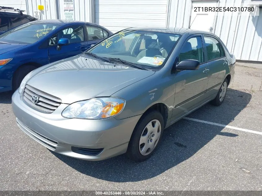 2004 Toyota Corolla Ce VIN: 2T1BR32E54C310780 Lot: 40253446