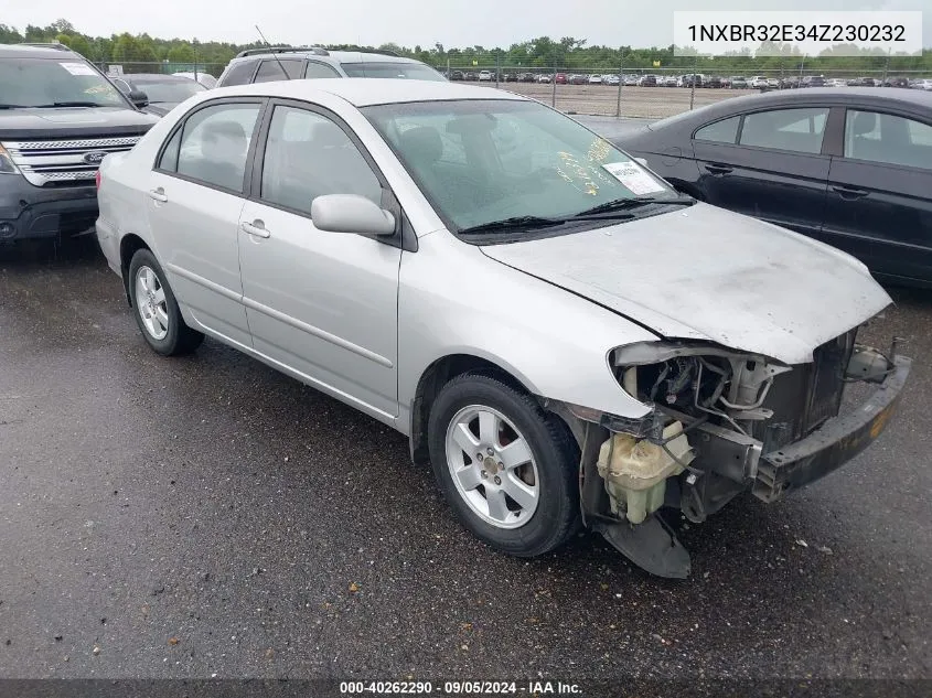 2004 Toyota Corolla Le VIN: 1NXBR32E34Z230232 Lot: 40262290