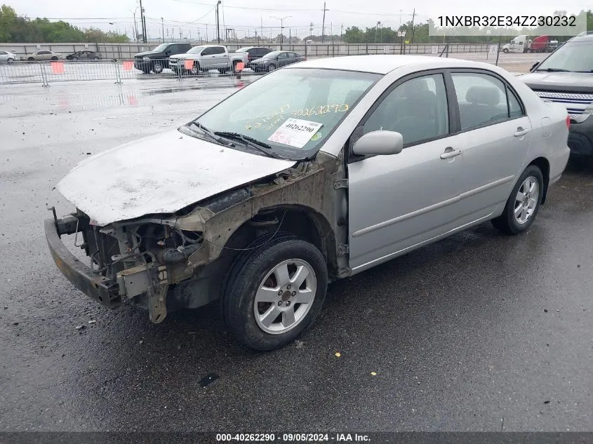 2004 Toyota Corolla Le VIN: 1NXBR32E34Z230232 Lot: 40262290