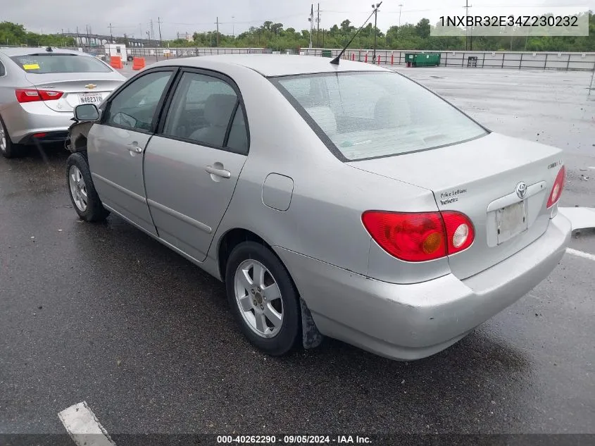 2004 Toyota Corolla Le VIN: 1NXBR32E34Z230232 Lot: 40262290