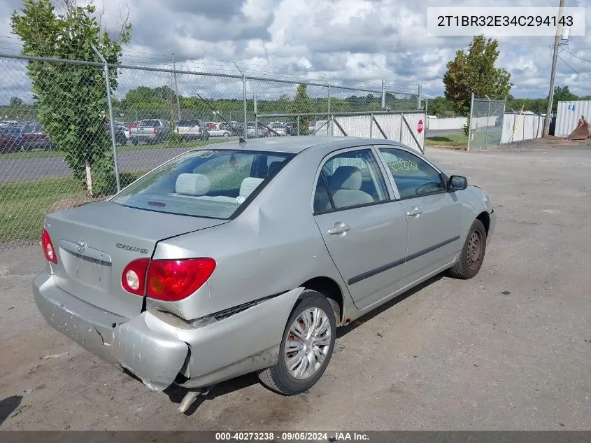 2004 Toyota Corolla Ce/Le/S VIN: 2T1BR32E34C294143 Lot: 40273238