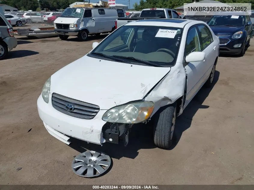 2004 Toyota Corolla Le VIN: 1NXBR32E24Z324862 Lot: 40283244