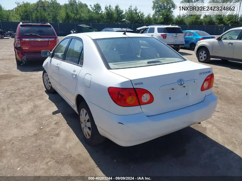 2004 Toyota Corolla Le VIN: 1NXBR32E24Z324862 Lot: 40283244