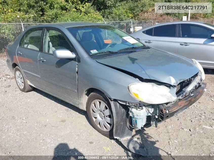 2004 Toyota Corolla Ce/Le/S VIN: 2T1BR38E64C217791 Lot: 40374536