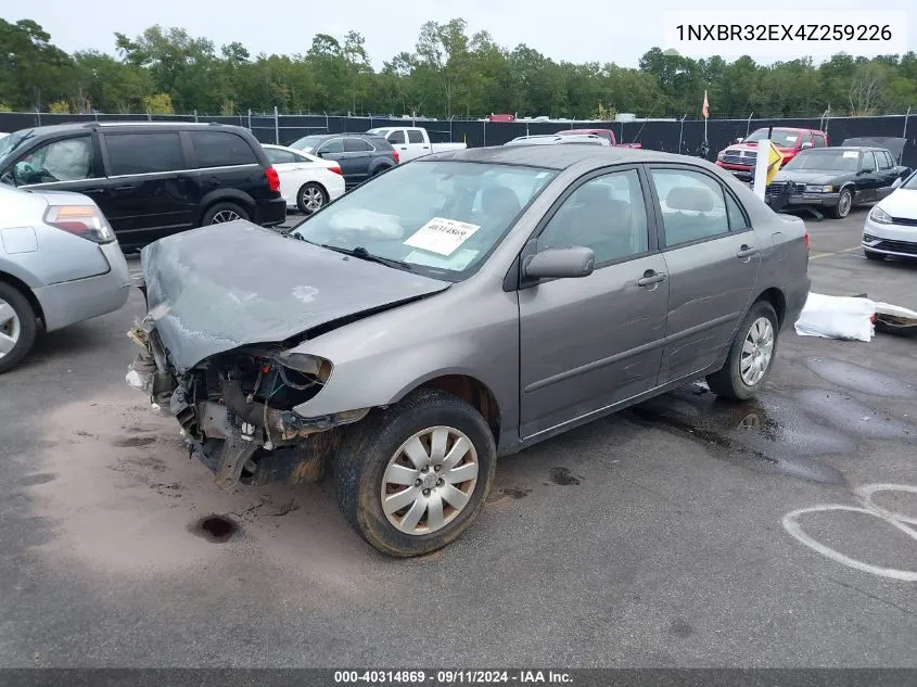 2004 Toyota Corolla Le VIN: 1NXBR32EX4Z259226 Lot: 40314869