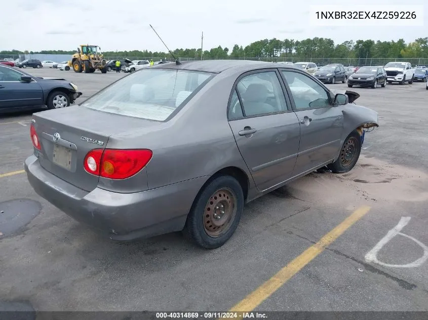 2004 Toyota Corolla Le VIN: 1NXBR32EX4Z259226 Lot: 40314869