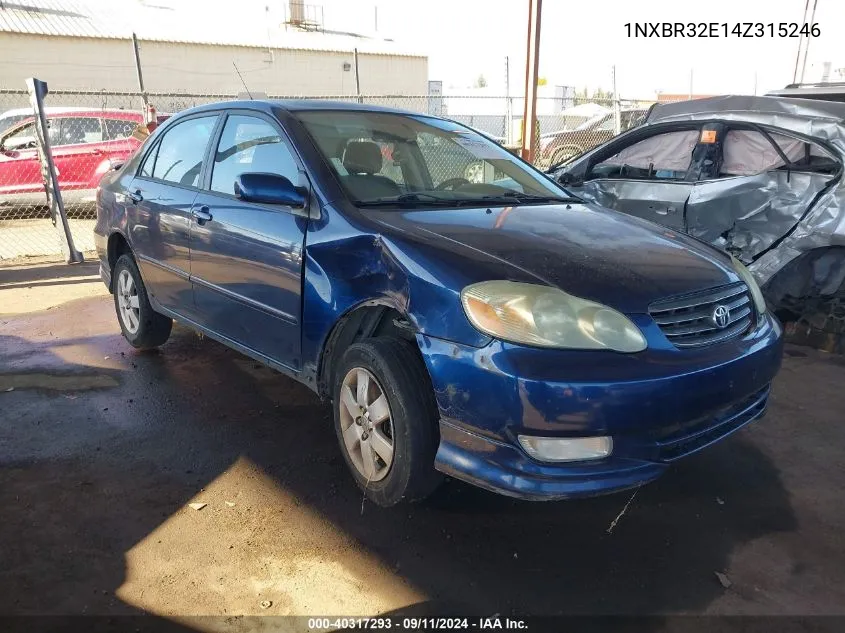 2004 Toyota Corolla Ce/Le/S VIN: 1NXBR32E14Z315246 Lot: 40317293