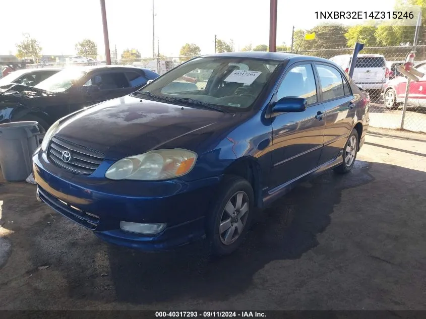 2004 Toyota Corolla Ce/Le/S VIN: 1NXBR32E14Z315246 Lot: 40317293