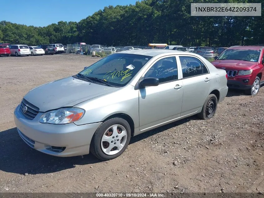 2004 Toyota Corolla Ce VIN: 1NXBR32E64Z209374 Lot: 40320710