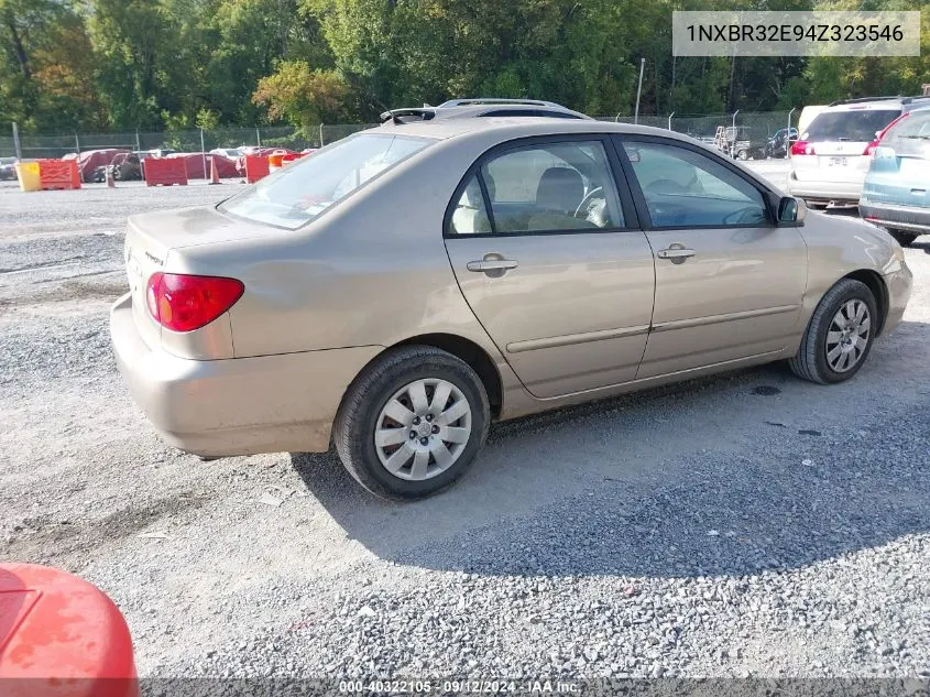 2004 Toyota Corolla Ce/Le/S VIN: 1NXBR32E94Z323546 Lot: 40322105