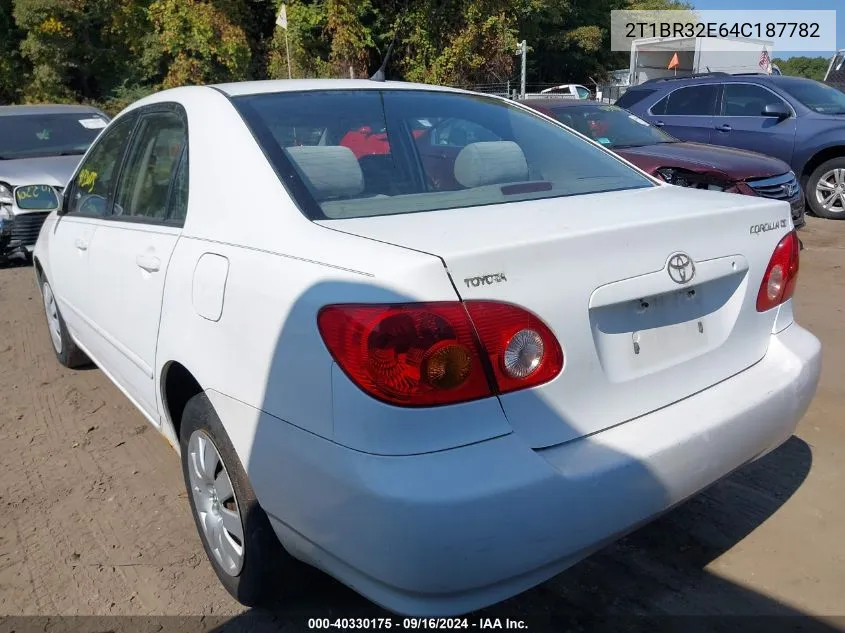 2004 Toyota Corolla Le VIN: 2T1BR32E64C187782 Lot: 40330175